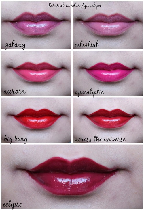 swatch lipsticks rimmel apocalips lip swatch